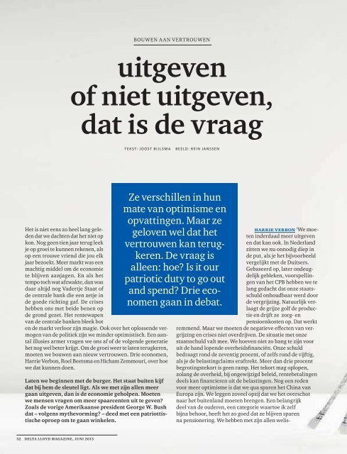 Bekijk het magazine - Delta Lloyd Groep