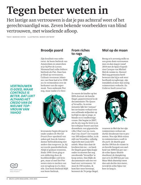 Bekijk het magazine - Delta Lloyd Groep