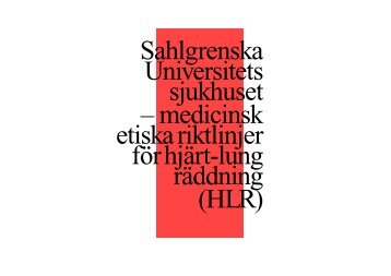 Medicinsk-etiska riktlinjer för hjärt-lungräddning (HLR)