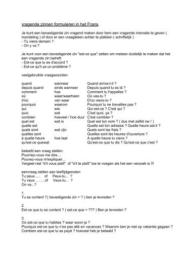 vraagzinnen formuleren