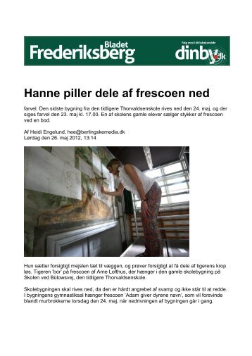 Frederiksberg Bladet – 26.05.2012 – Nedbrydning af Skolen på ...