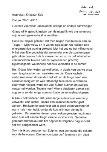 inspreekreactie De Teuge de heer Kok.pdf - Raad Zutphen ...