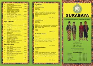 Klik hier voor de Nederlandse menukaart - Restaurant Surabaya