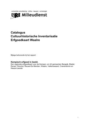 Catalogus Cultuurhistorische Inventarisatie ... - Gemeente Waalre