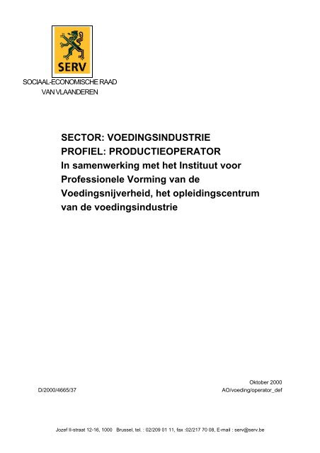 productieoperator in de voedingsindustrie - IPV