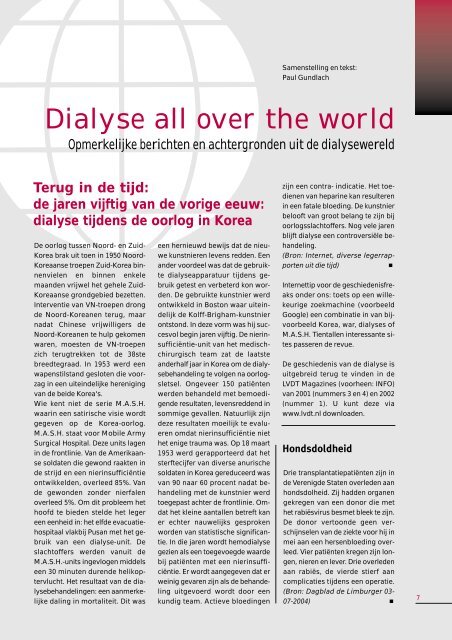 LVDT Magazine - Landelijke Vereniging Dialyse en Transplantatie