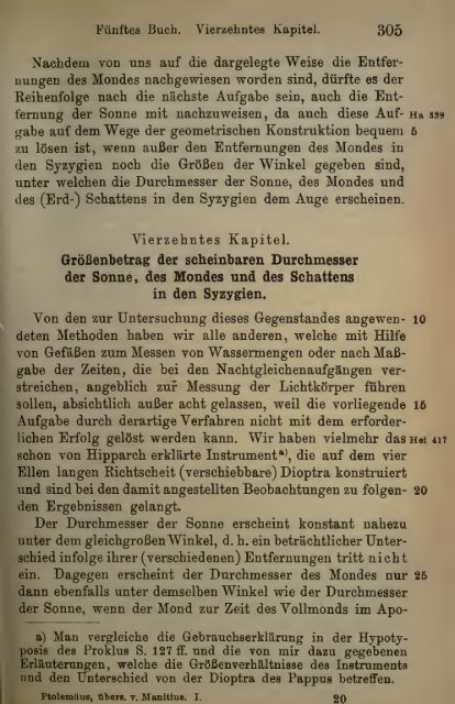 Des Claudius Ptolemäus Handbuch der astronomie ..