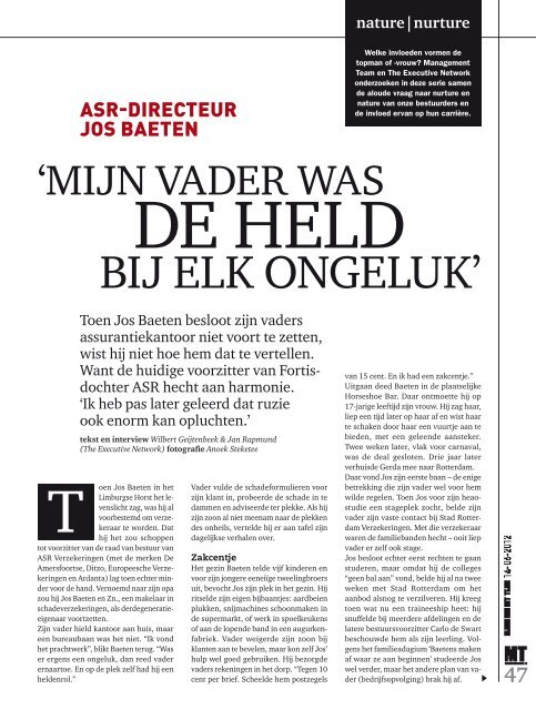 Interview met Jos Baeten door Jan Rapmund - The Executive Network