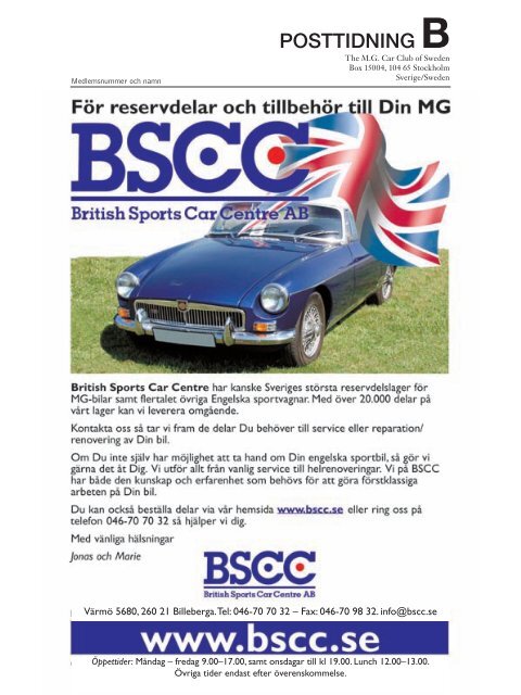 M.G. Bulletinen - The MG Car Club