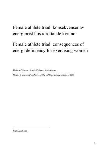 Female athlete triad - Svensk Idrottsnutrition
