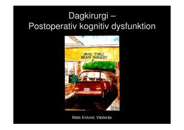 Dagkirurgi – Postoperativ kognitiv dysfunktion