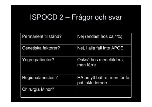 Dagkirurgi – Postoperativ kognitiv dysfunktion