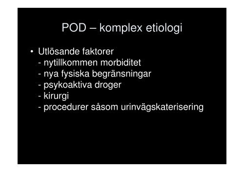 Dagkirurgi – Postoperativ kognitiv dysfunktion