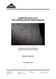 numerisk analys av explosionslaster i bergtunnlar - Rosengren ...