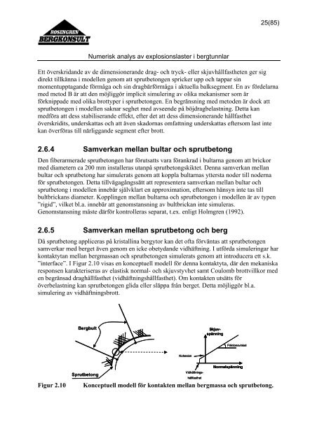 numerisk analys av explosionslaster i bergtunnlar - Rosengren ...
