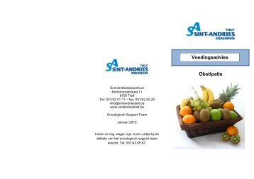 Obstipatie Voedingsadvies - Sint-Andriesziekenhuis Tielt