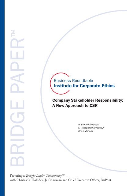 A New Approach to CSR - Business Roundtable Institute for ...