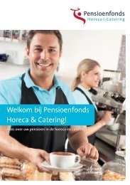 Welkomstbrief brochure - Pensioenfonds Horeca & Catering