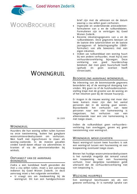 Folder Woningruil 06-2009 - website - Goed Wonen Zederik