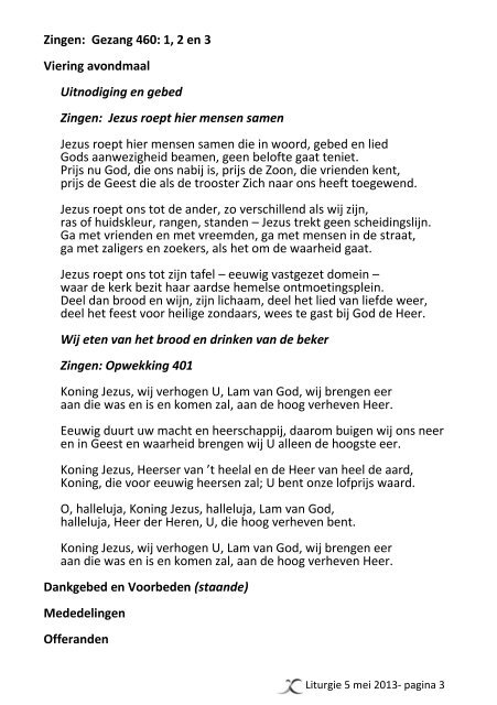 Liturgie Mei 5.2013 - Doopsgezinde Gemeente Ouddorp