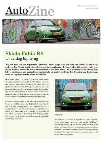 Autozine - Skoda Fabia RS