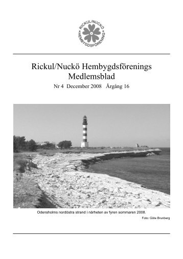 Medlemsblad 4 2008 - Rickul-Nuckö hembygdsförening
