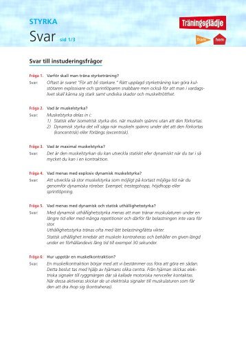 "Instuderingsfrågor styrka 3-svar" (PDF 565 kB) - Grundskolor