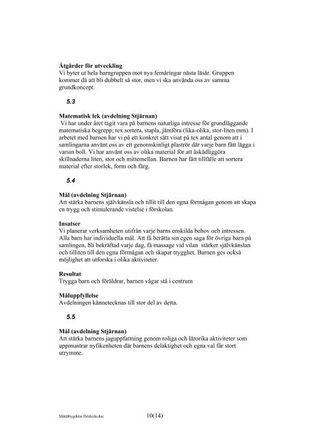 Kort beskrivning av den egna verksamheten - Sundsvall