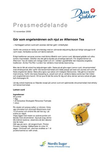 Pressmeddelande - Dansukker.com