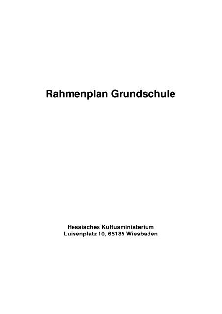 Rahmenplan Grundschule Hessen