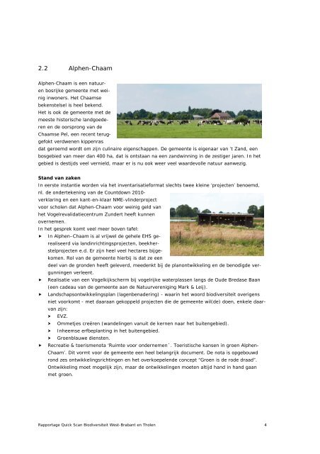 Rapportage Quick-Scan Biodiversiteit West-Brabant