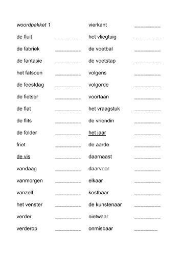 woordpakketten groep 5 - Julianaschool
