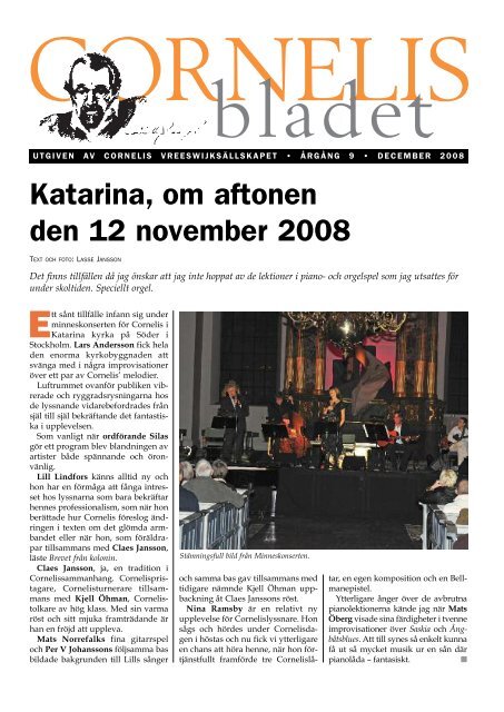 Cornelisbladet Nr 4 2008 - Cornelis Vreeswijk