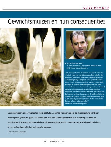 Gewrichtsmuizen en hun consequenties - Dierenartsenpraktijk ...