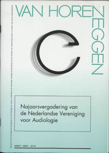 Najaarsvergadering van de Nederlandse Vereniging voor Audiologie