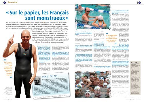 Natation Magazine n°111 - juillet 2009 - Fédération Française de ...
