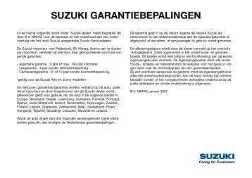 SUZUKI GARANTIEBEPALINGEN