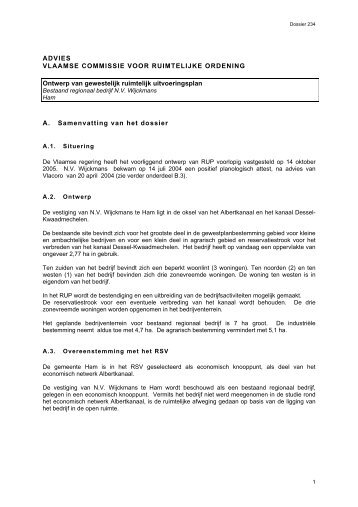 234 advies RUP BRG Wijckmans NV 18-04-06.pdf - Vlacoro