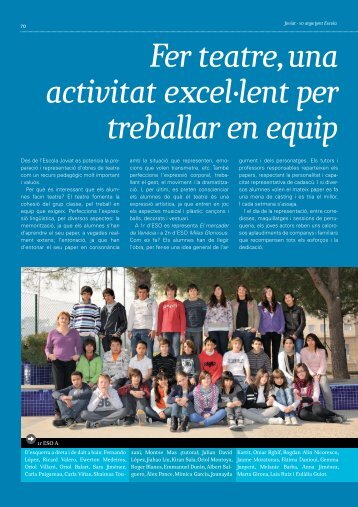 Fer teatre, una activitat excel·lent per treballar en equip - Escola Joviat