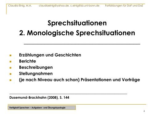 Aufgabentypologie zur Förderung der Sprechfähigkeit