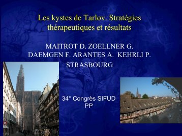 Les kystes de Tarlov. Stratégies thérapeutiques et résultats - sifud-pp