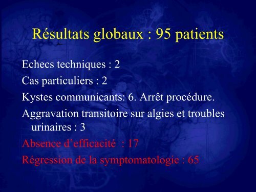 Les kystes de Tarlov. Stratégies thérapeutiques et résultats - sifud-pp