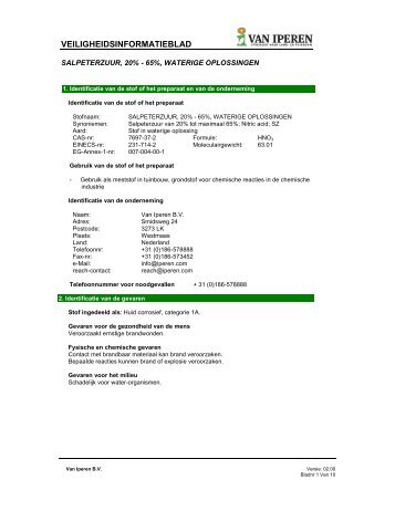 MSDS Salpeterzuur 20-65 Van Iperen [NL-02.00]