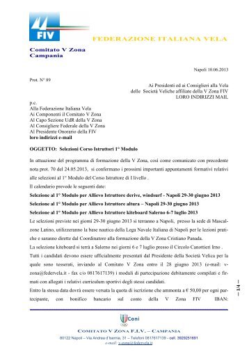 Ai Signori Soci Ordinari - Vela in Campania