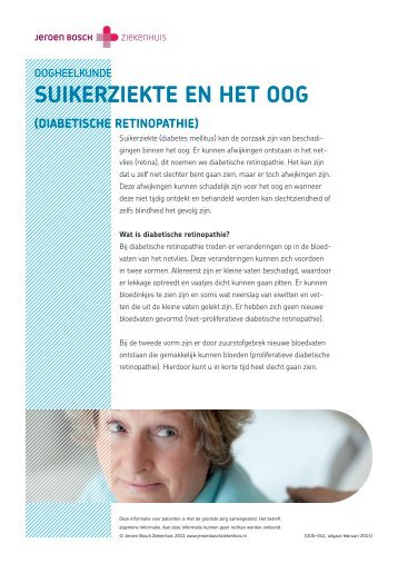 Suikerziekte en het oog (DiabetiSche retinopathie)