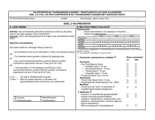 Werkfiche - Valpreventie