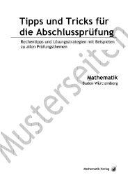 Tipps+Tricks für die Abschlussprüfung - Matheverlag