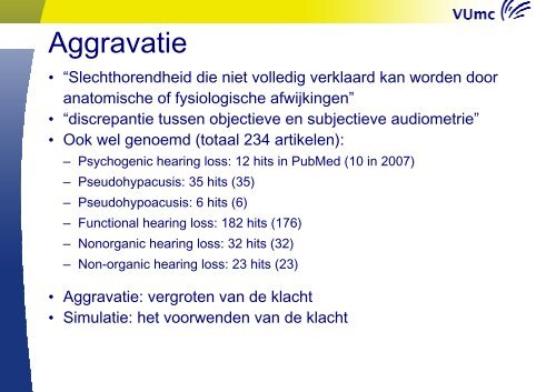 Aggravatie - Ned Ver Audiologie(*)