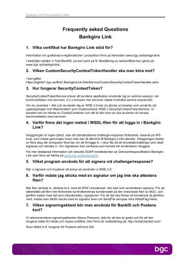 Bankgiro Link FAQ