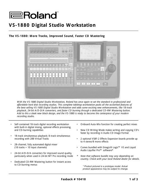 VS-1880 Digital Studio Workstation